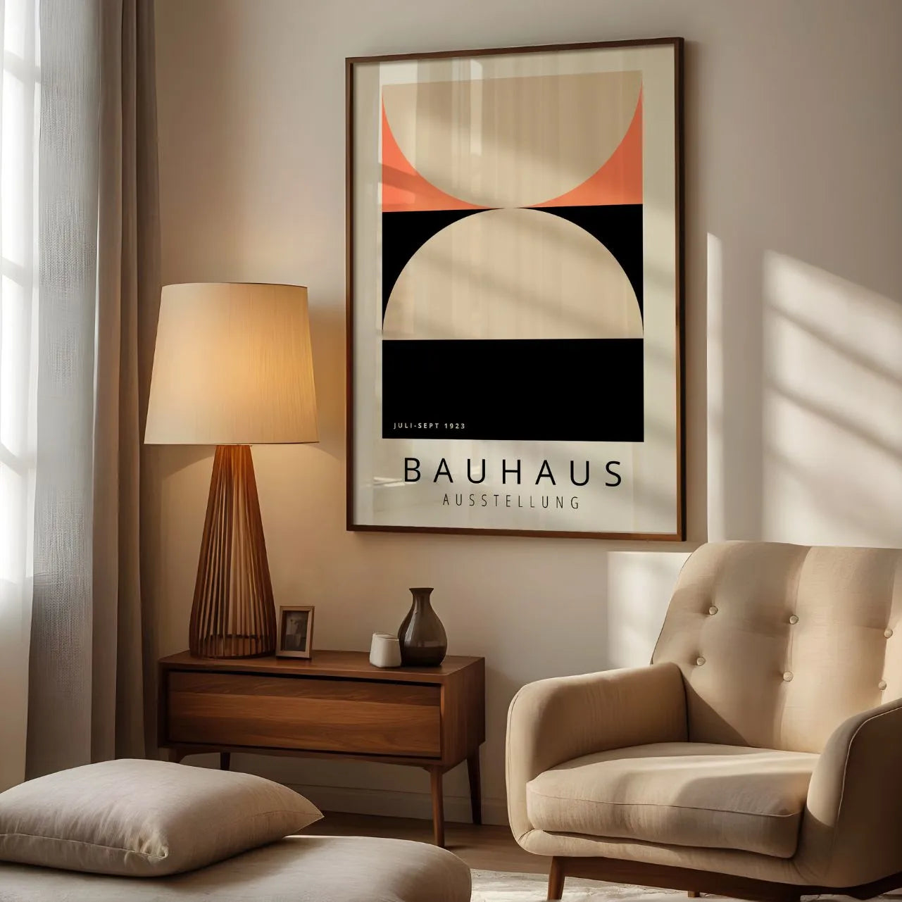 Bauhaus Beige Accent Poster