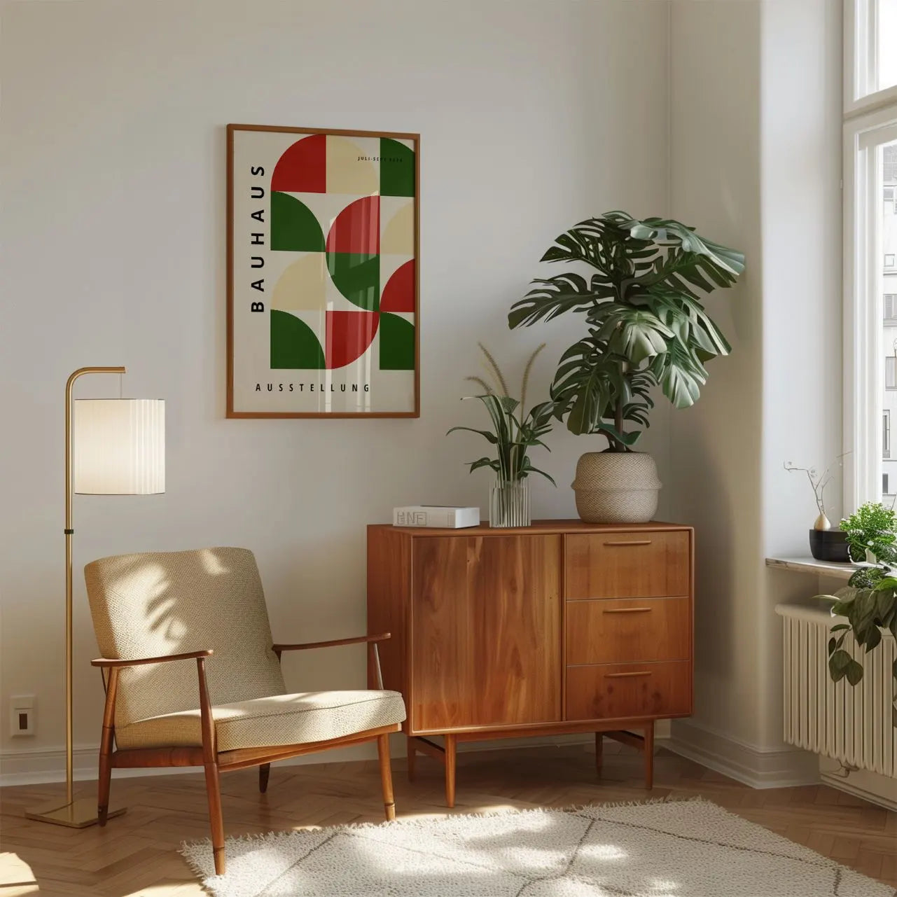 Bauhaus Roodgroen Contrast Poster