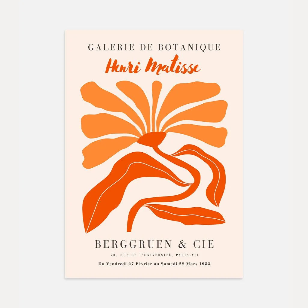 Matisse Oranje Bloem Poster