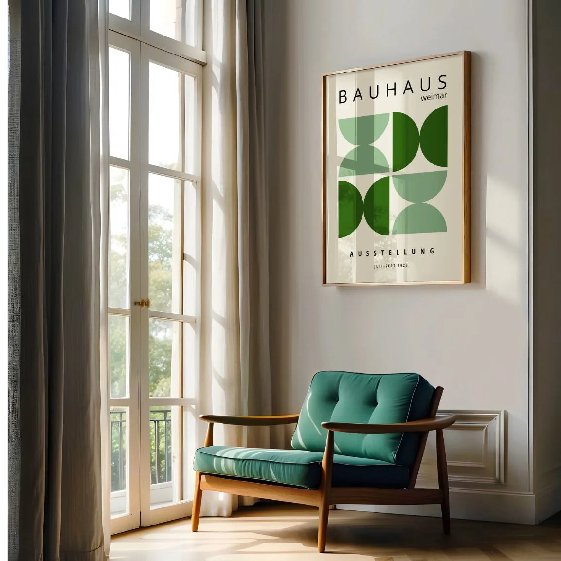 Bauhaus Groene Elementen Poster