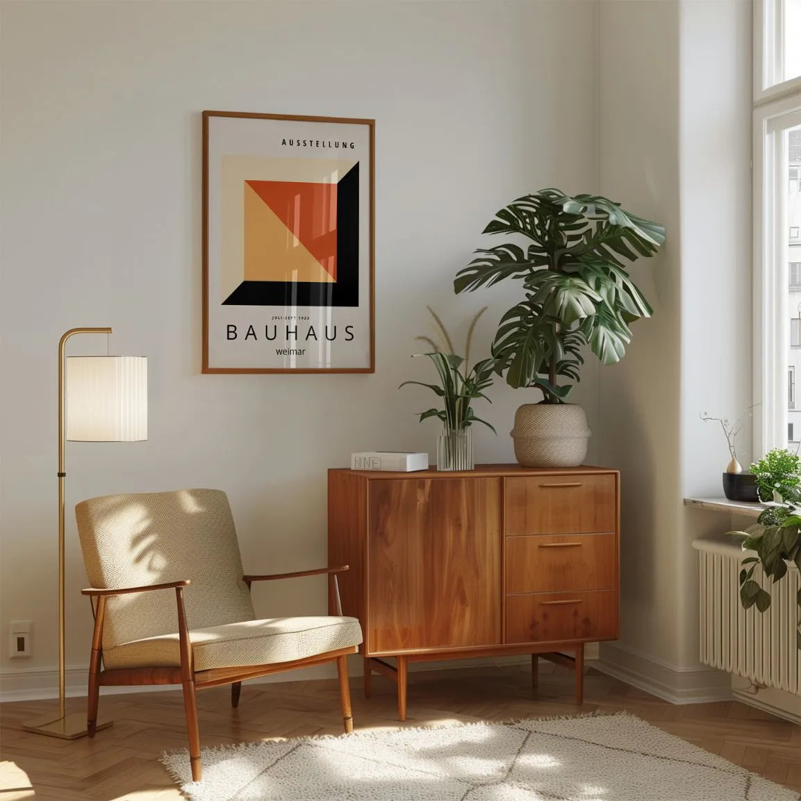 Bauhaus Roodoranje Kubus Poster