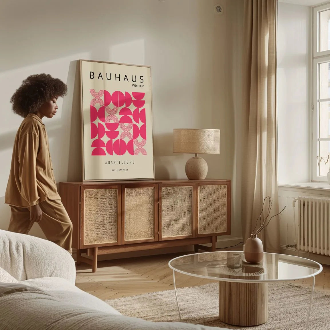 Bauhaus Roze Halfronden Poster