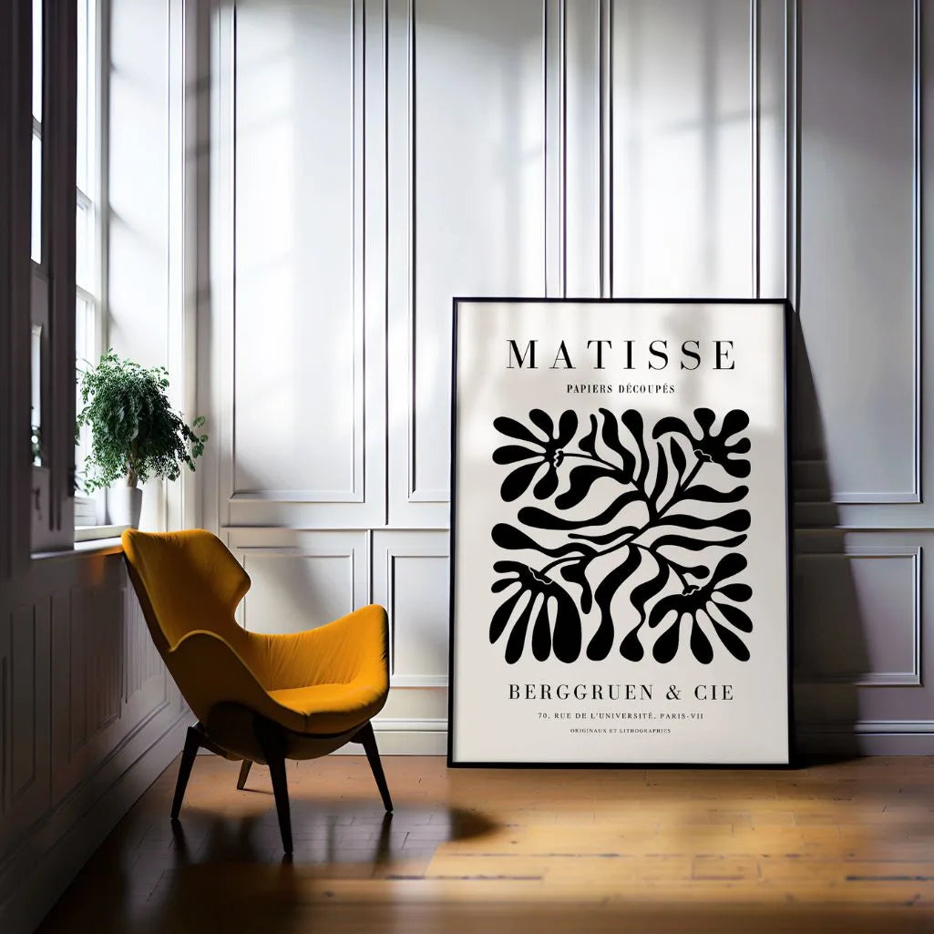 Henri Matisse – Zwarte Florale Poster