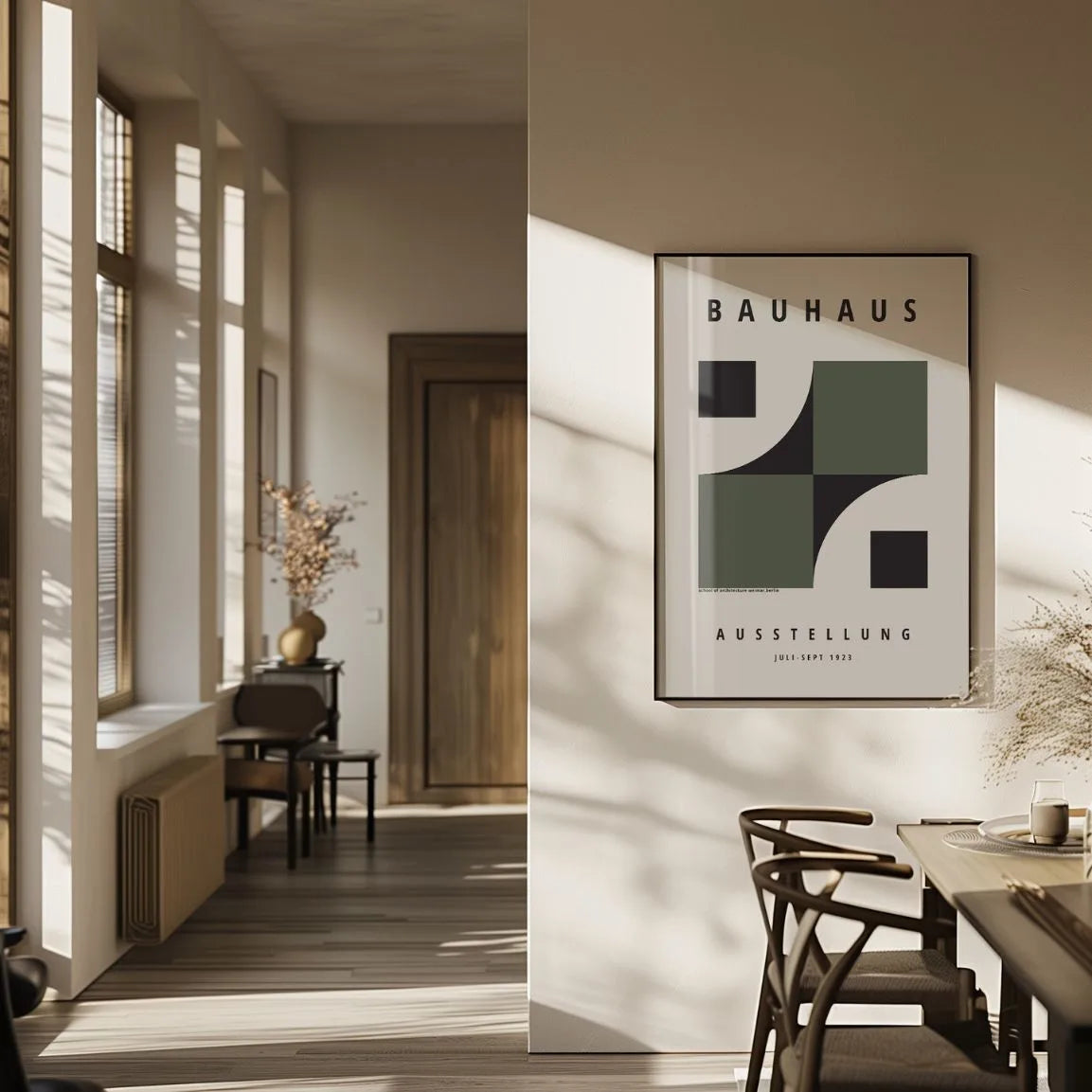 Bauhaus Groene Vormfusie Poster