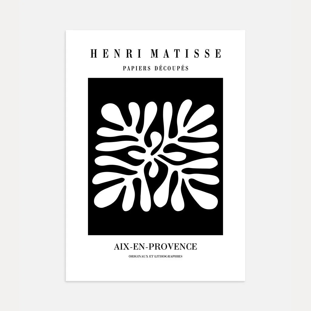Matisse Wit Op Zwart Uitknipmotief Poster