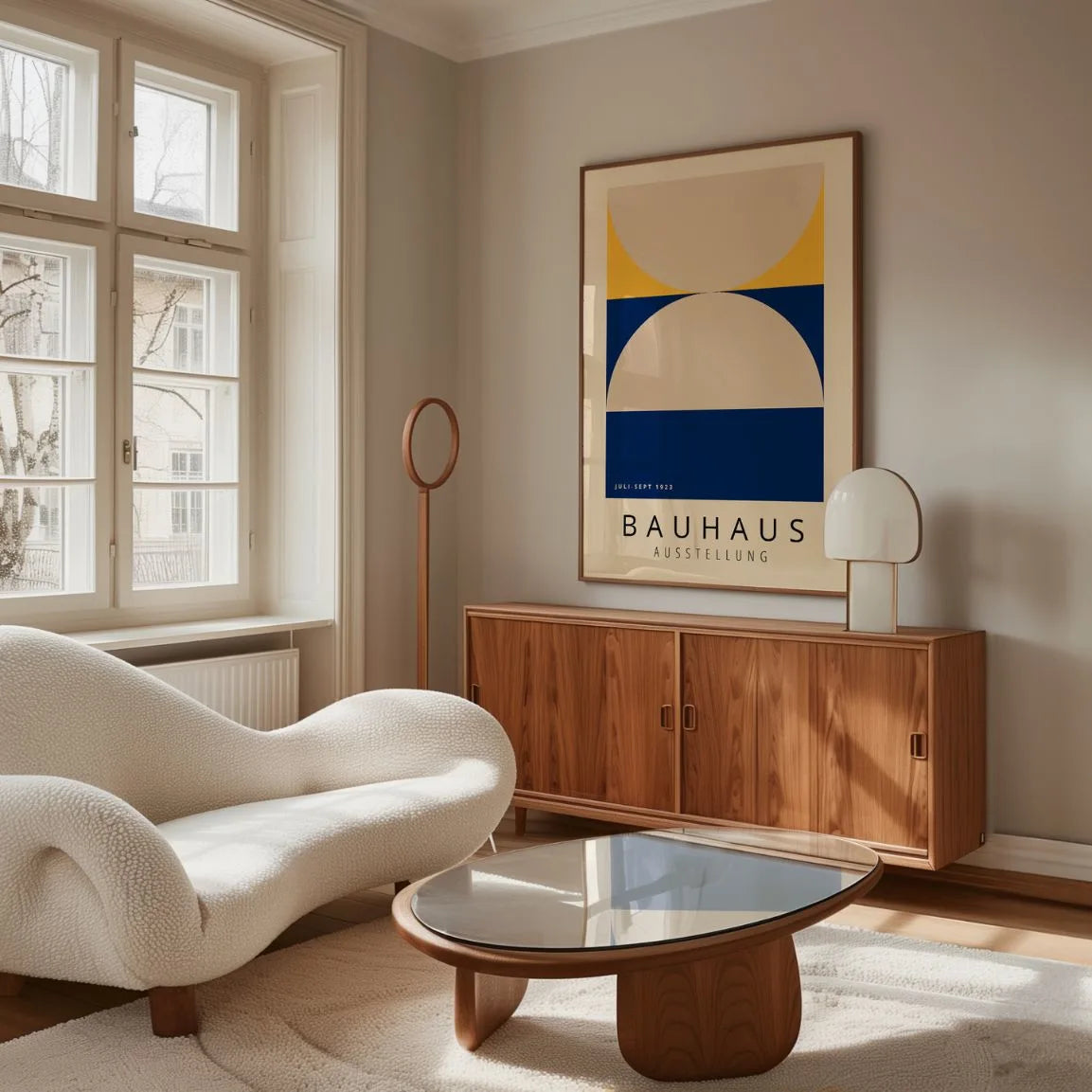 Bauhaus Beige Marineblauw Poster