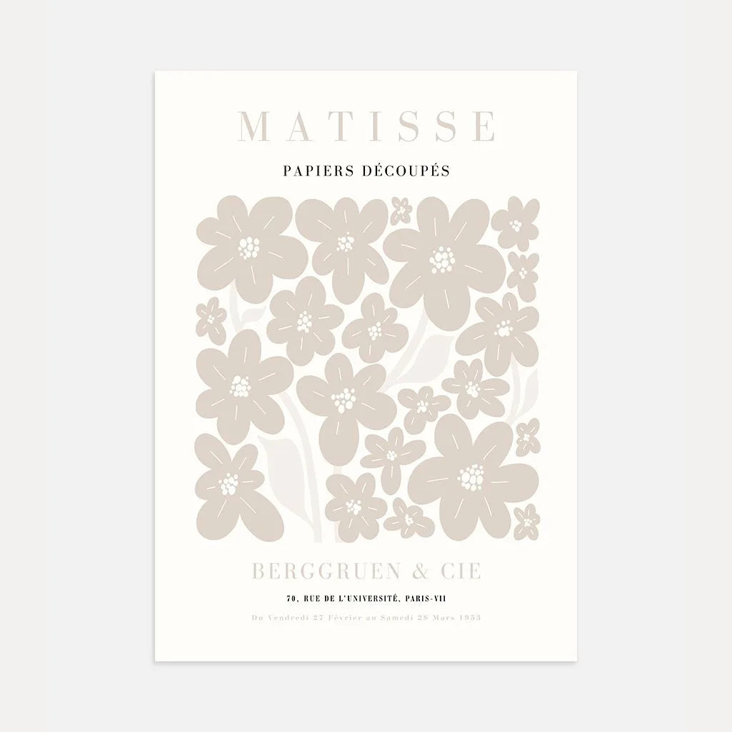 Matisse Beige Bloemen Poster
