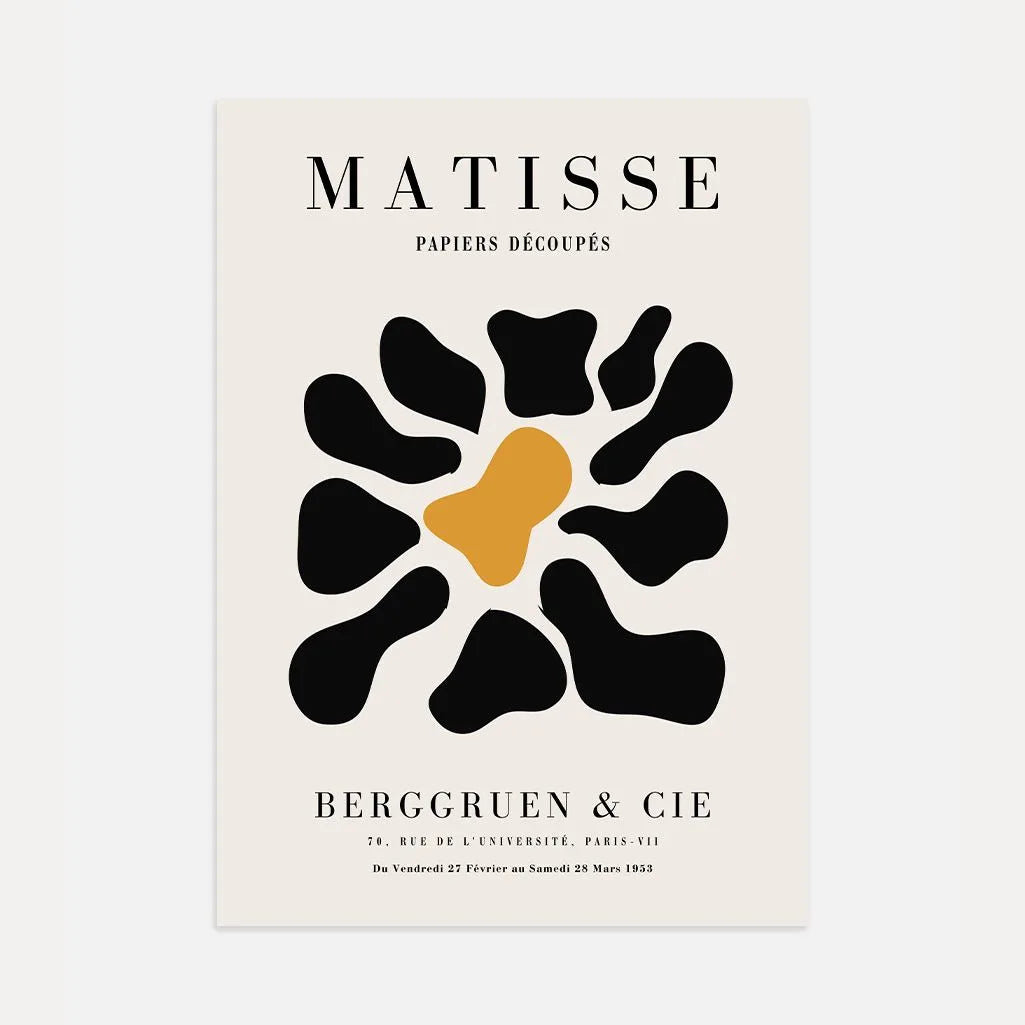 Matisse Zwart Mosterd Vormen Poster