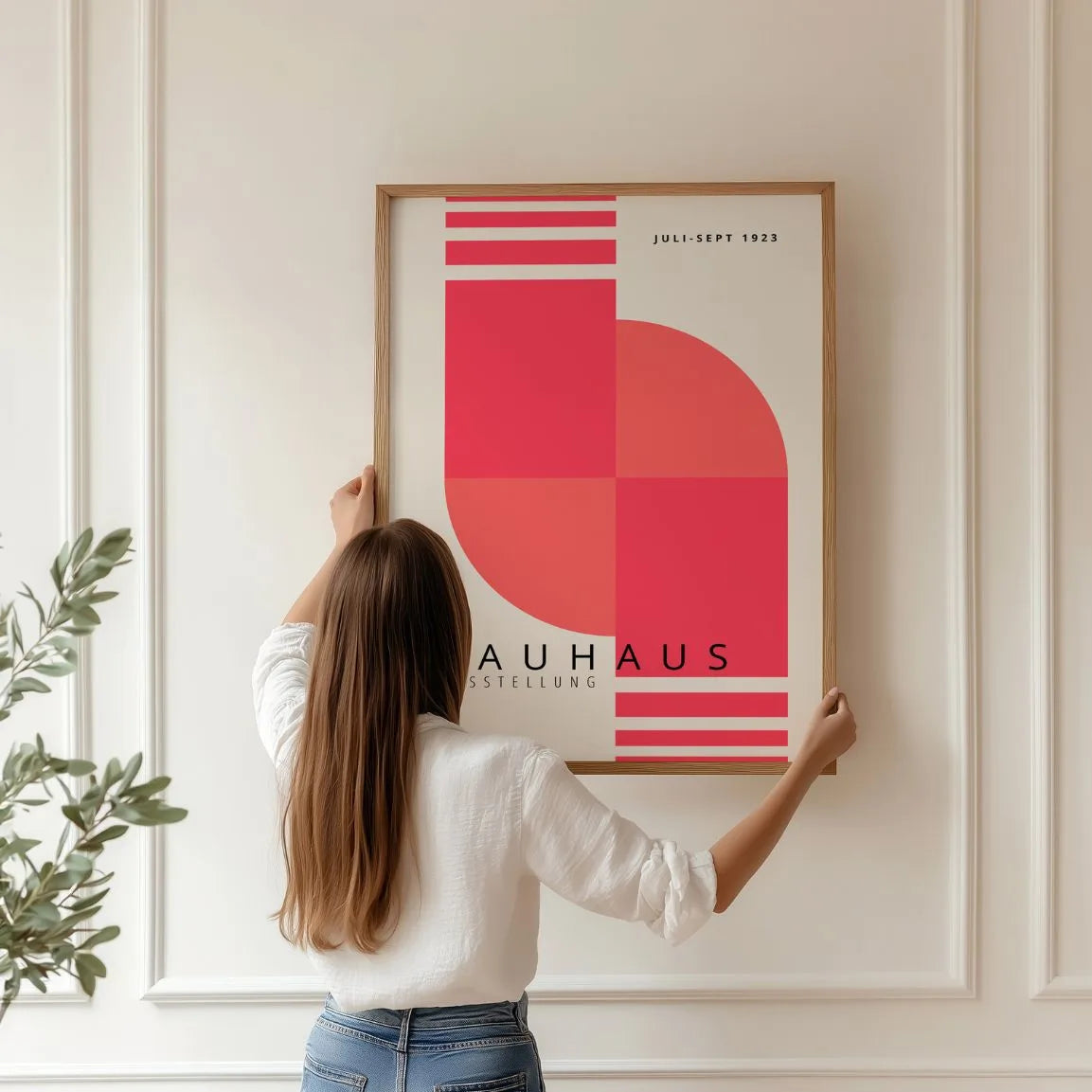Bauhaus Roze Ritme Poster