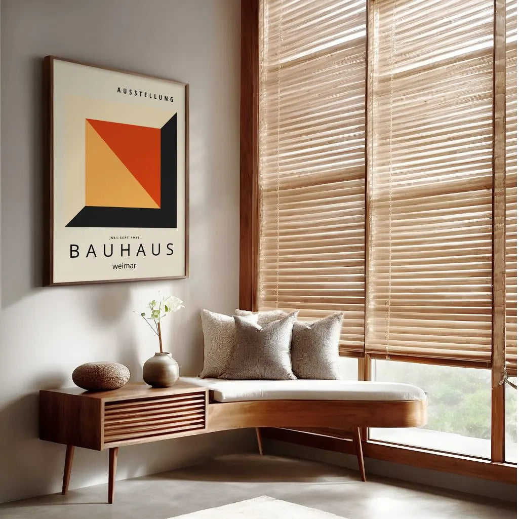 Bauhaus Roodoranje Kubus Poster