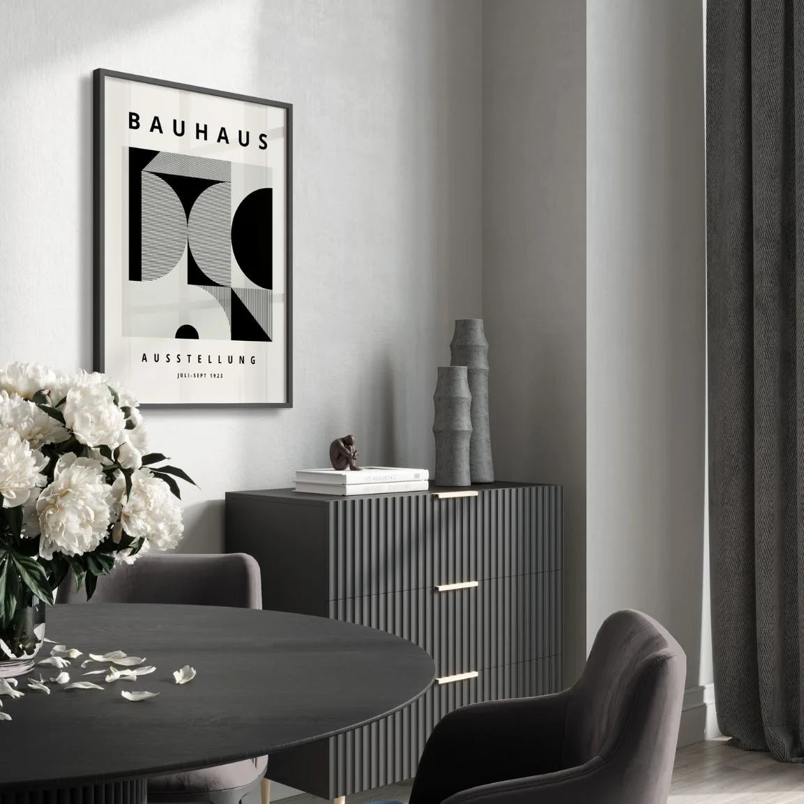 Bauhaus Zwarte Vormen Geometrie Poster