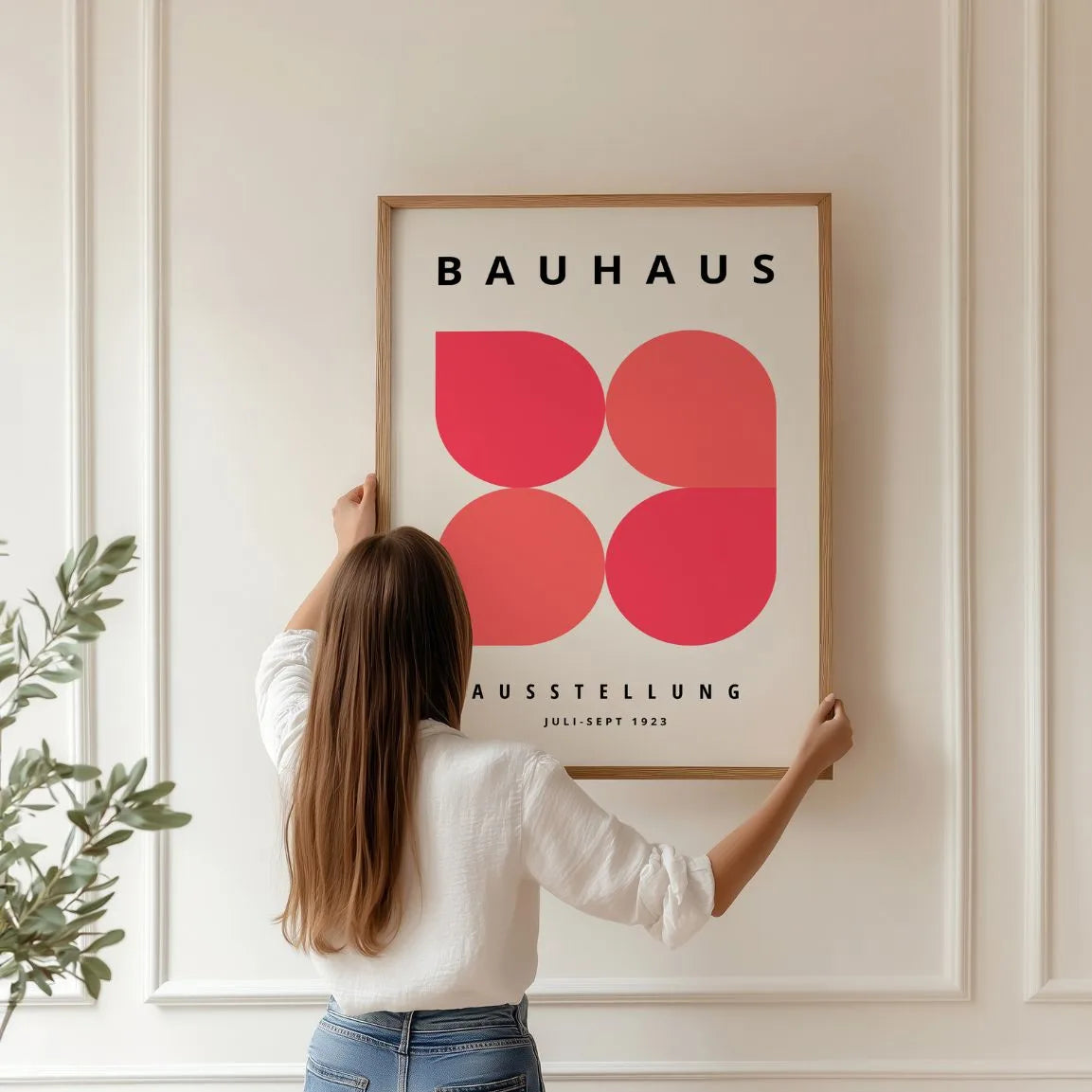 Bauhaus Rode Vormen Poster