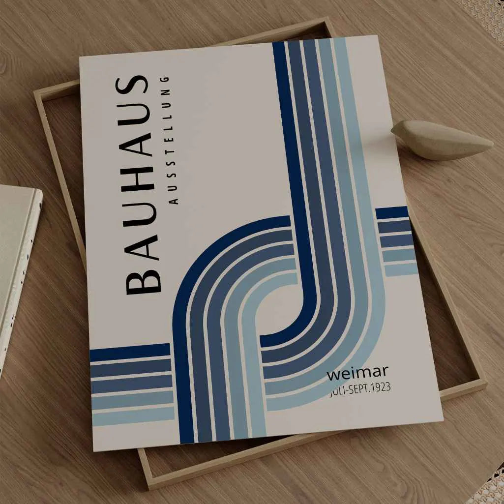 Bauhaus Blauw Verloop Poster