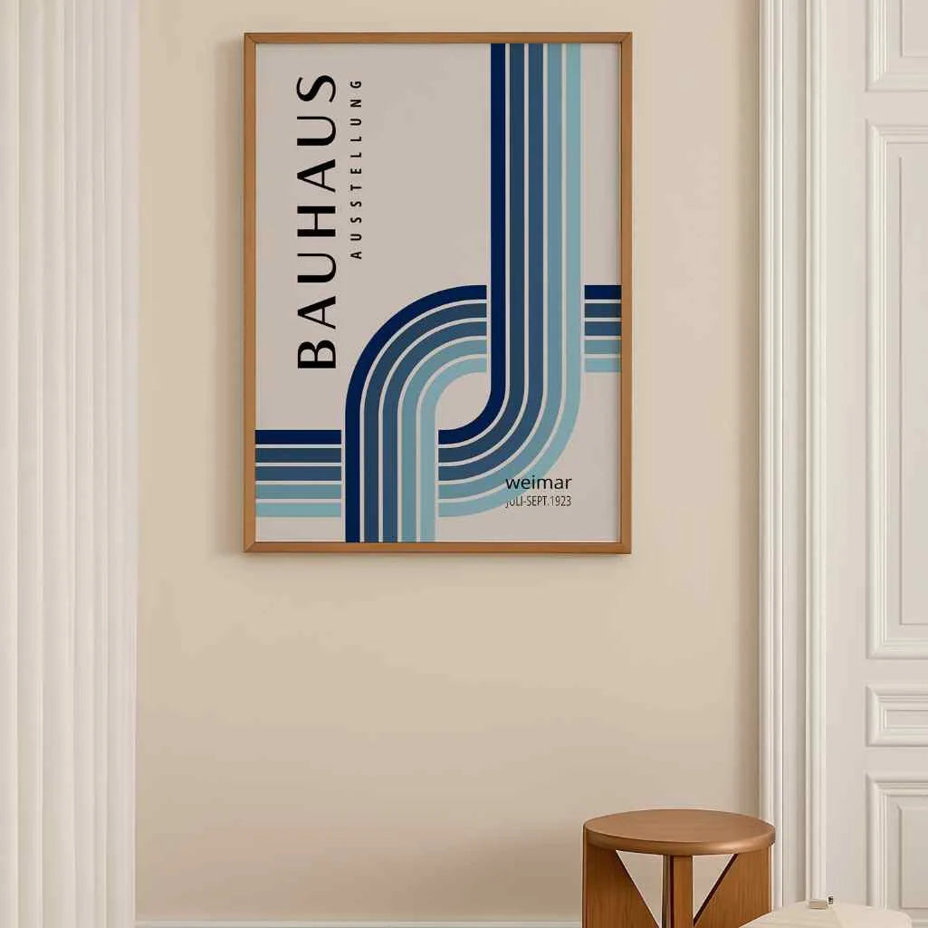 Bauhaus Blauw Verloop Poster