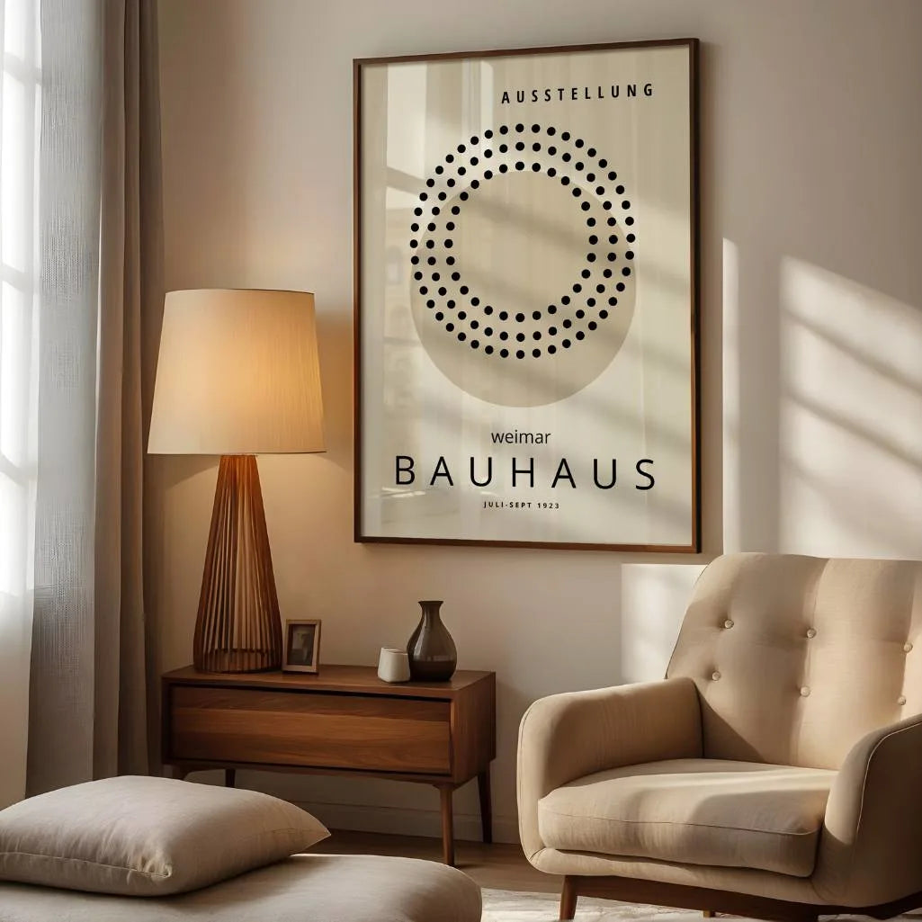 Bauhaus Cirkels Poster Beige