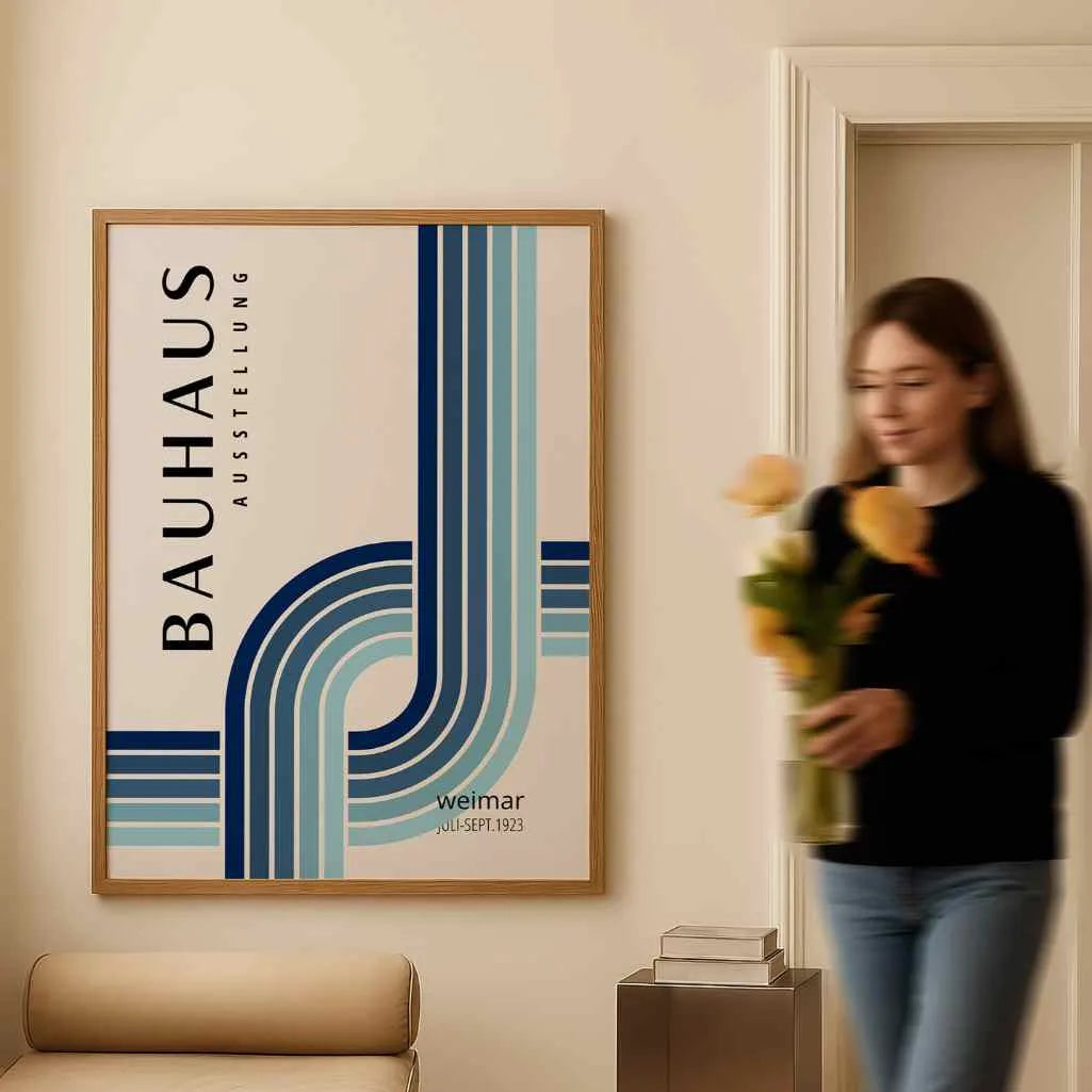 Bauhaus Blauw Verloop Poster