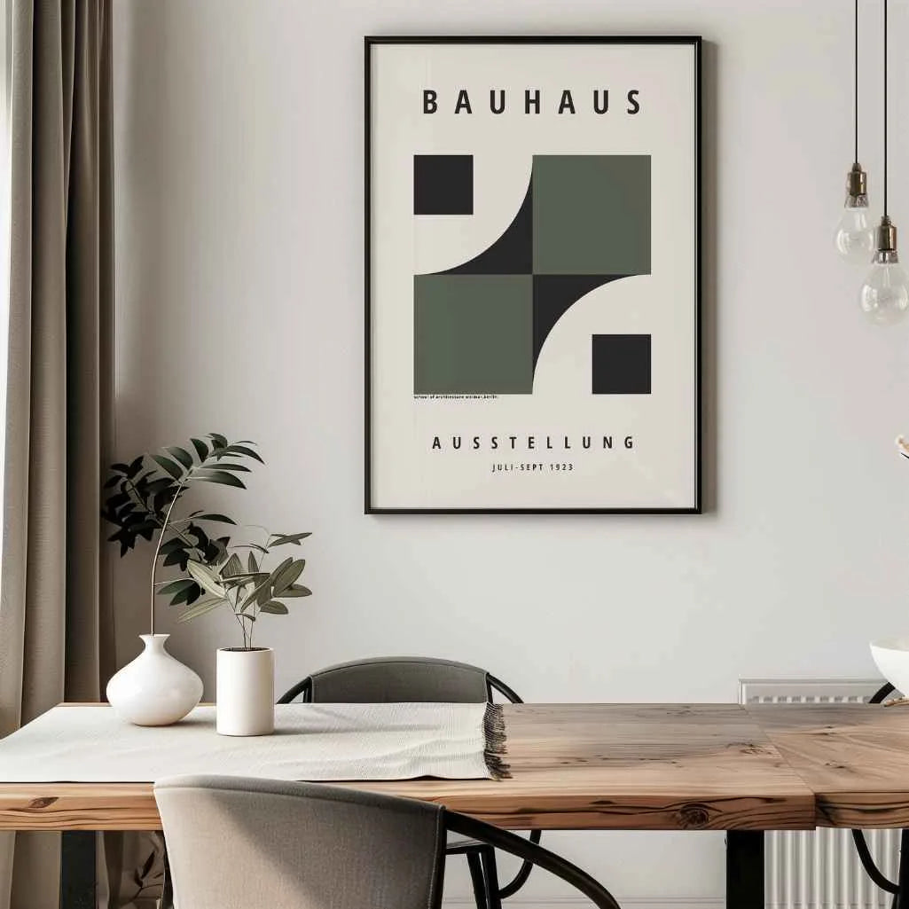 Bauhaus Groene Vormfusie Poster