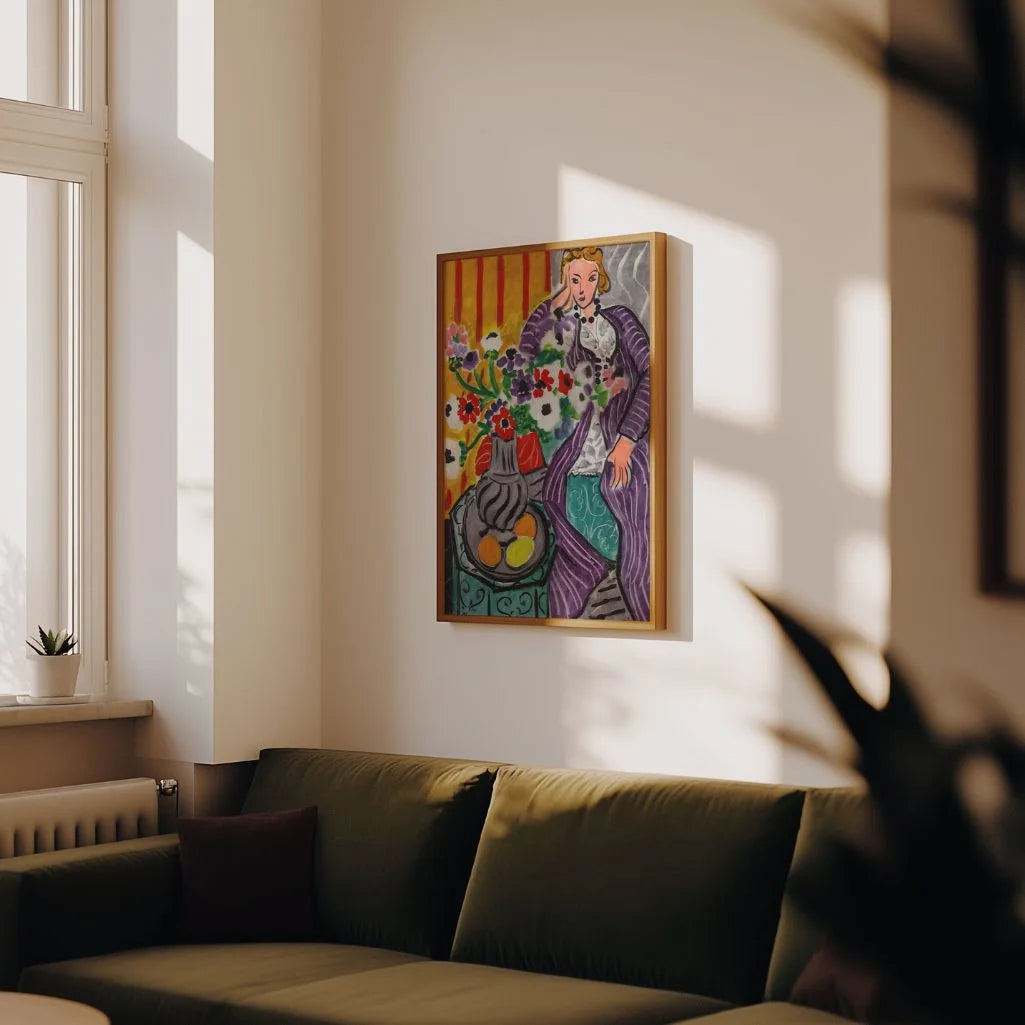 Henri Matisse Poster – Paarse kamerjas en anemonen