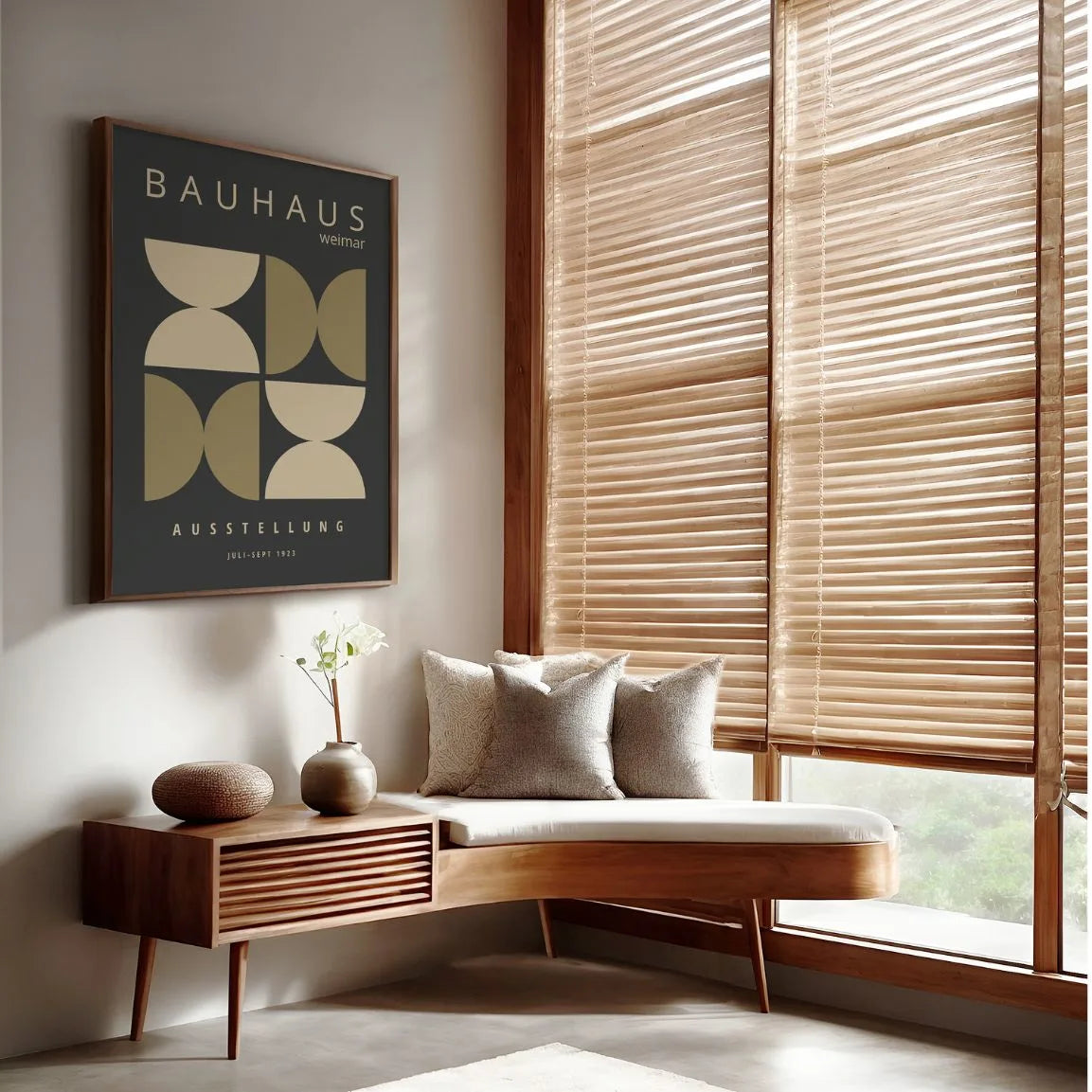 Bauhaus Oker Vormen Poster