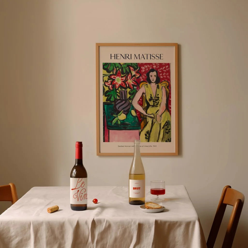 Henri Matisse Poster – Zittende vrouw met vaas amaryllis