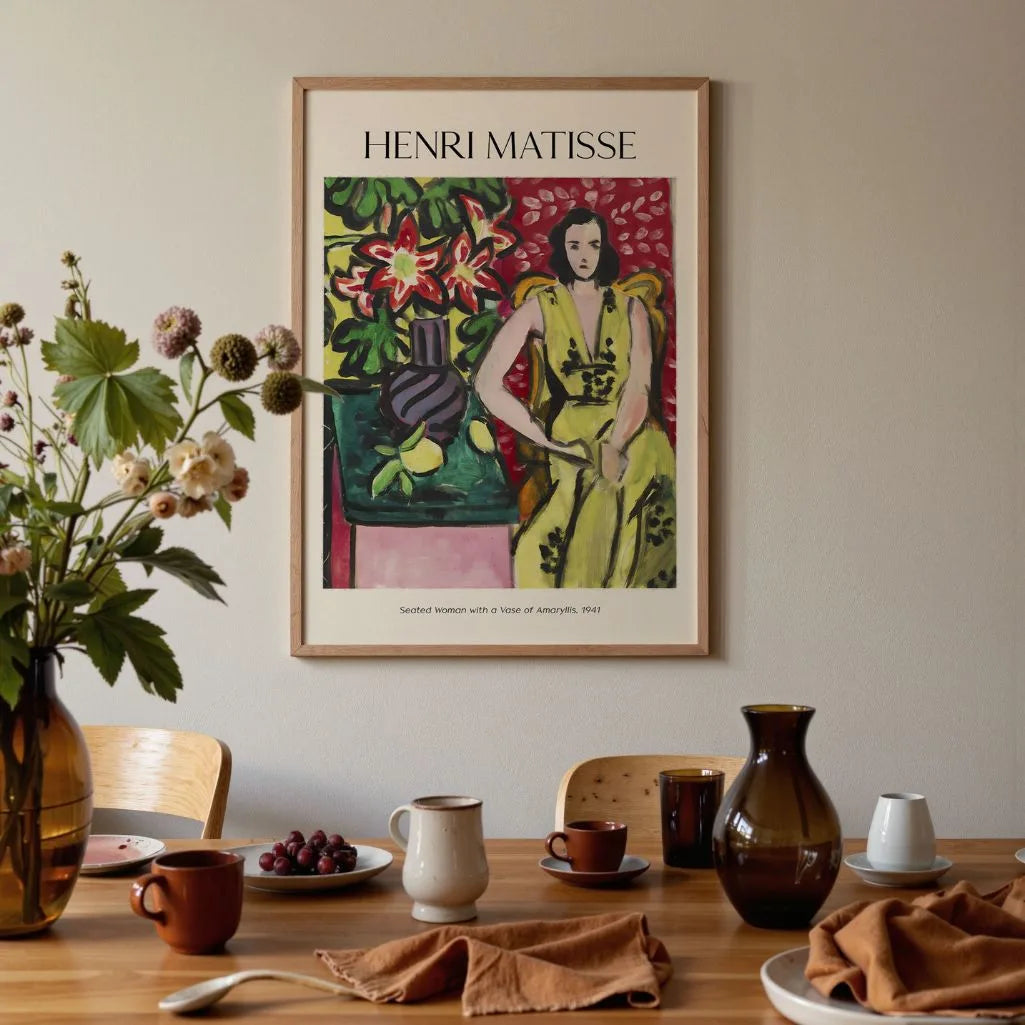 Henri Matisse Poster – Zittende vrouw met vaas amaryllis