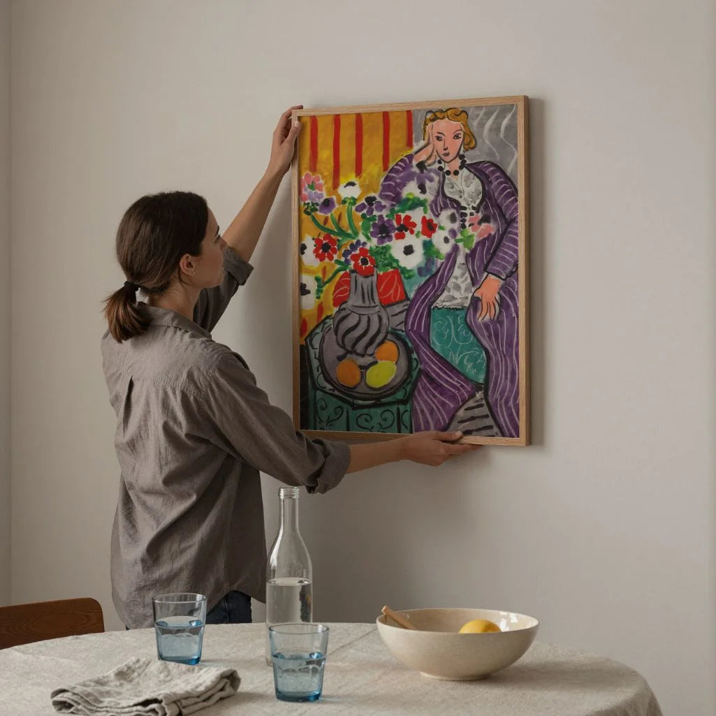 Henri Matisse Poster – Paarse kamerjas en anemonen