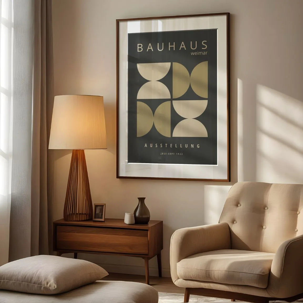Bauhaus Oker Vormen Poster