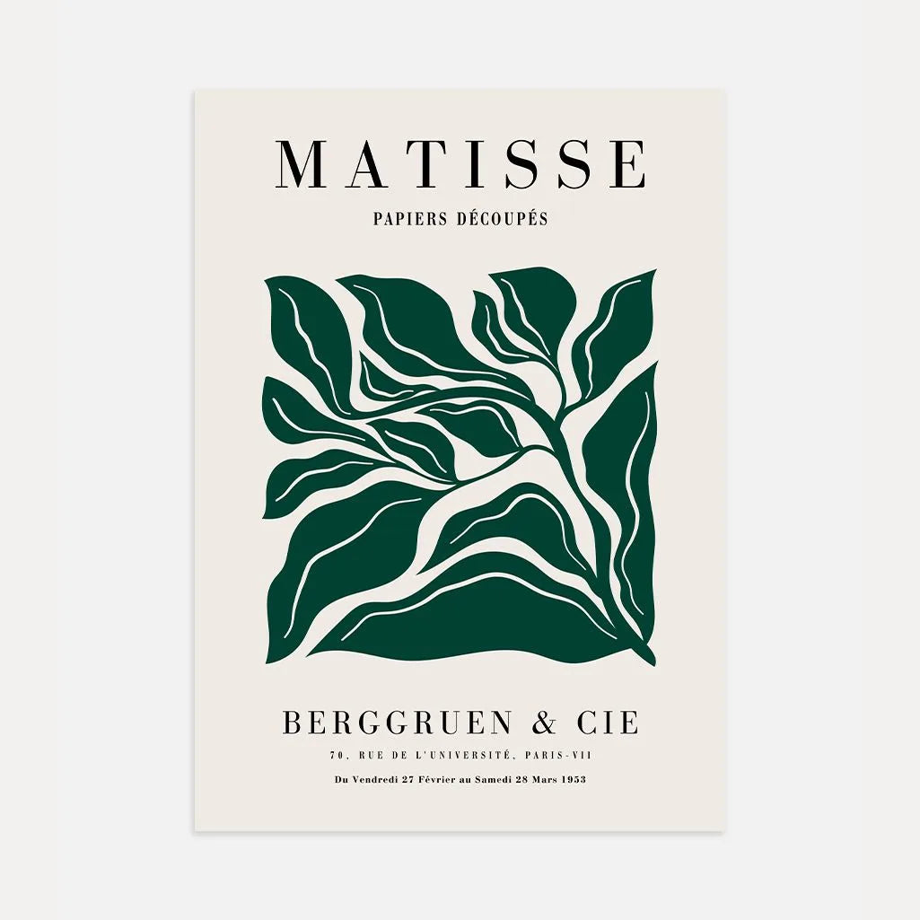 Henri Matisse Green Abstract Leaf Poster