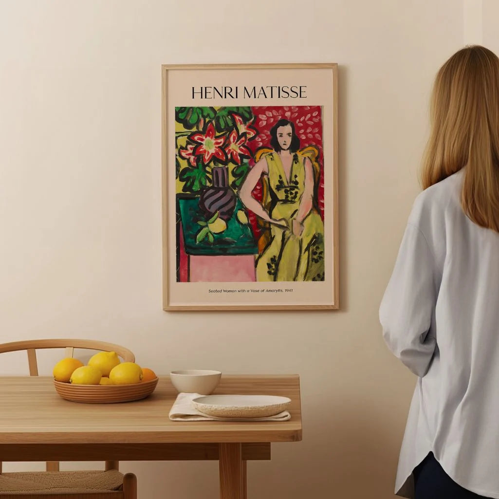 Henri Matisse Poster – Zittende vrouw met vaas amaryllis