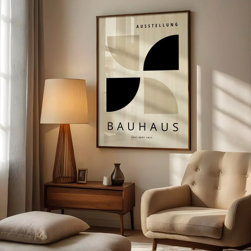 Bauhaus Zwart Beige Poster