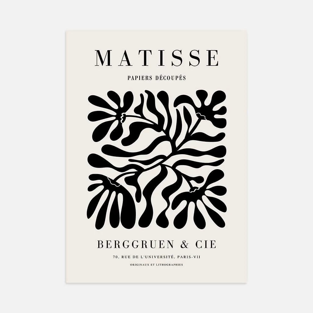 Henri Matisse – Zwarte Florale Poster