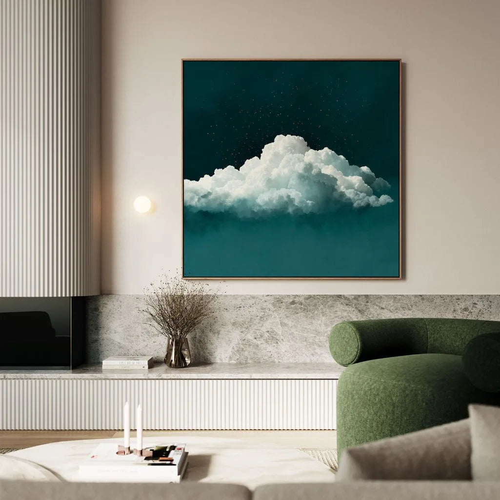 Ingelijst canvas – Groene hemel