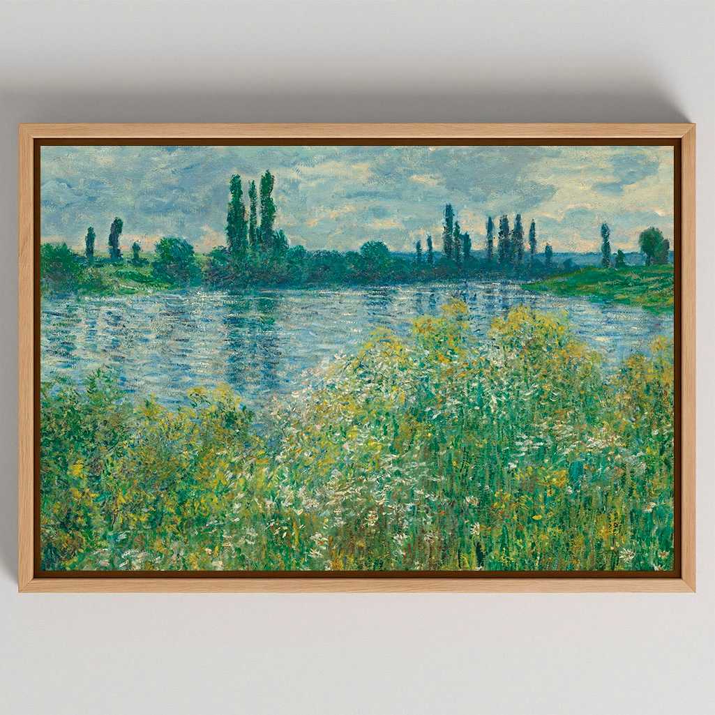 Ingelijst canvas - Oevers van de Seine bij Vétheuil