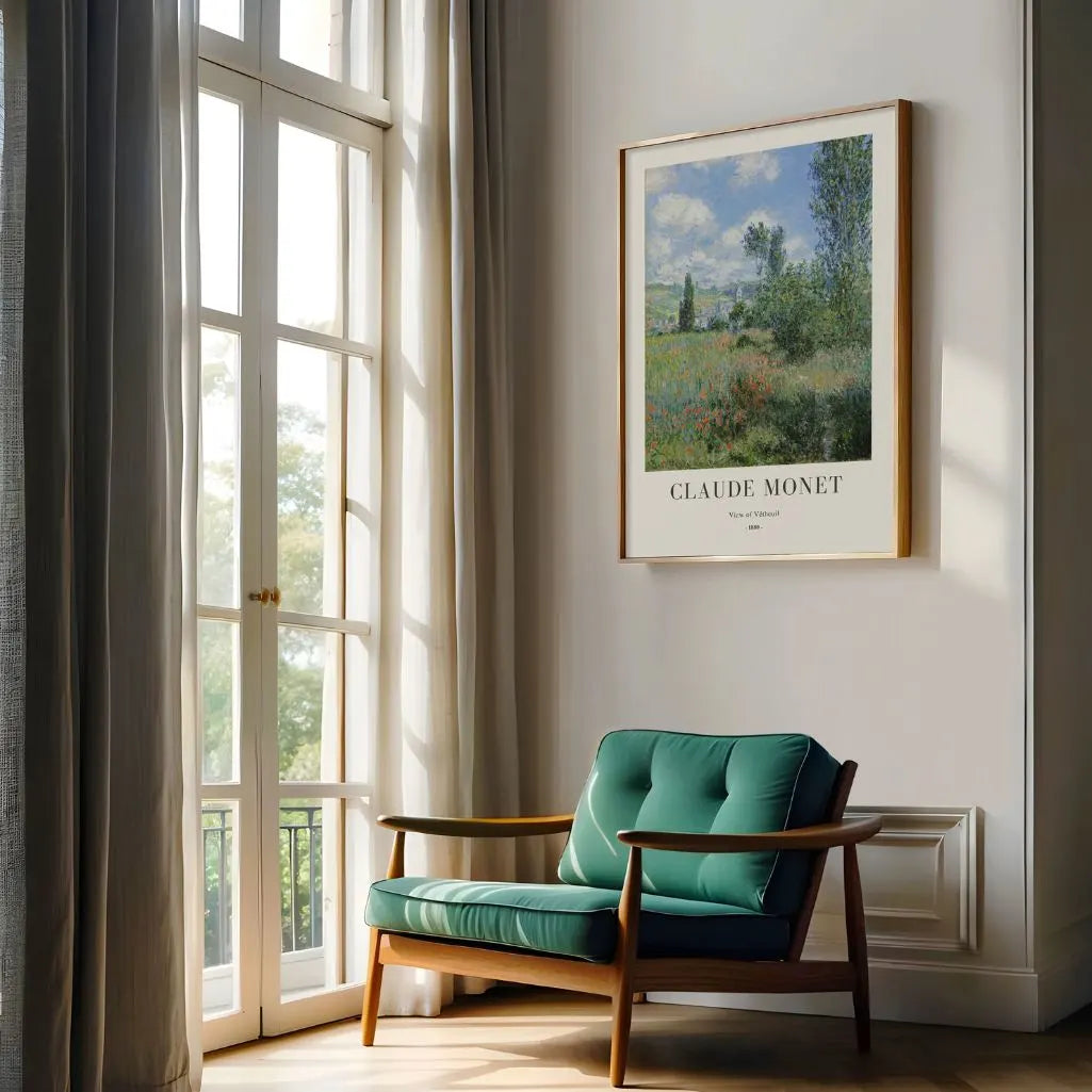 Claude Monet – Uitzicht op Vétheuil Poster