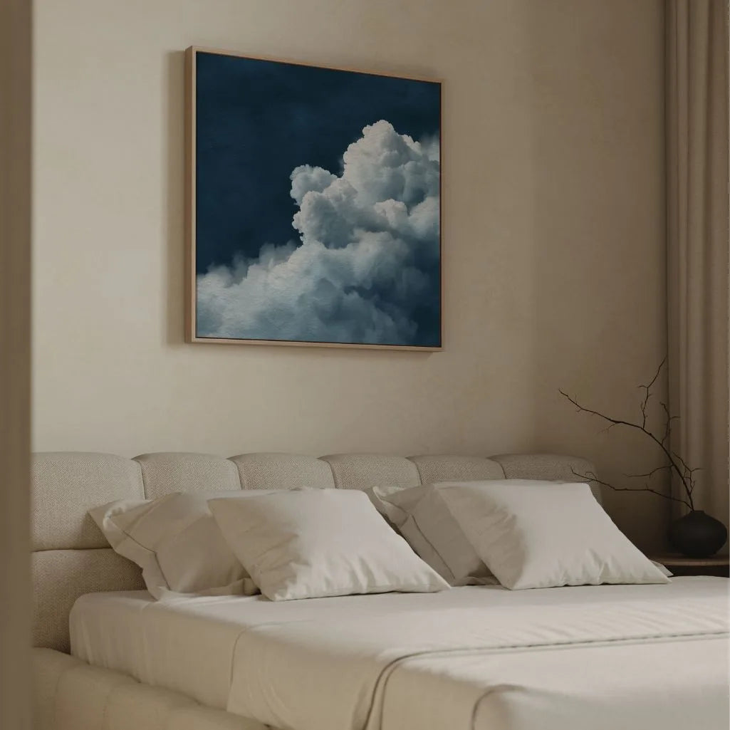 Ingelijst canvas – Witte wolken