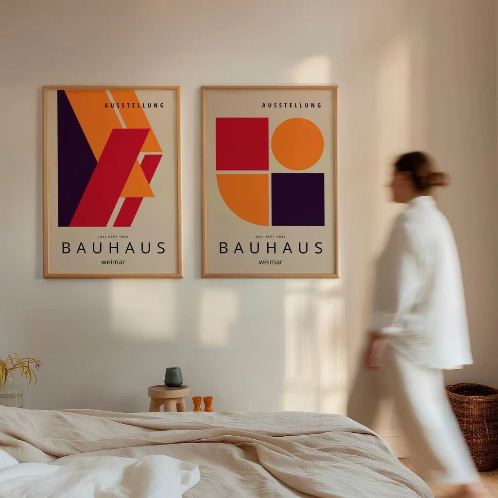 Bauhaus Rood Abstractie – Set Van 2 Posters
