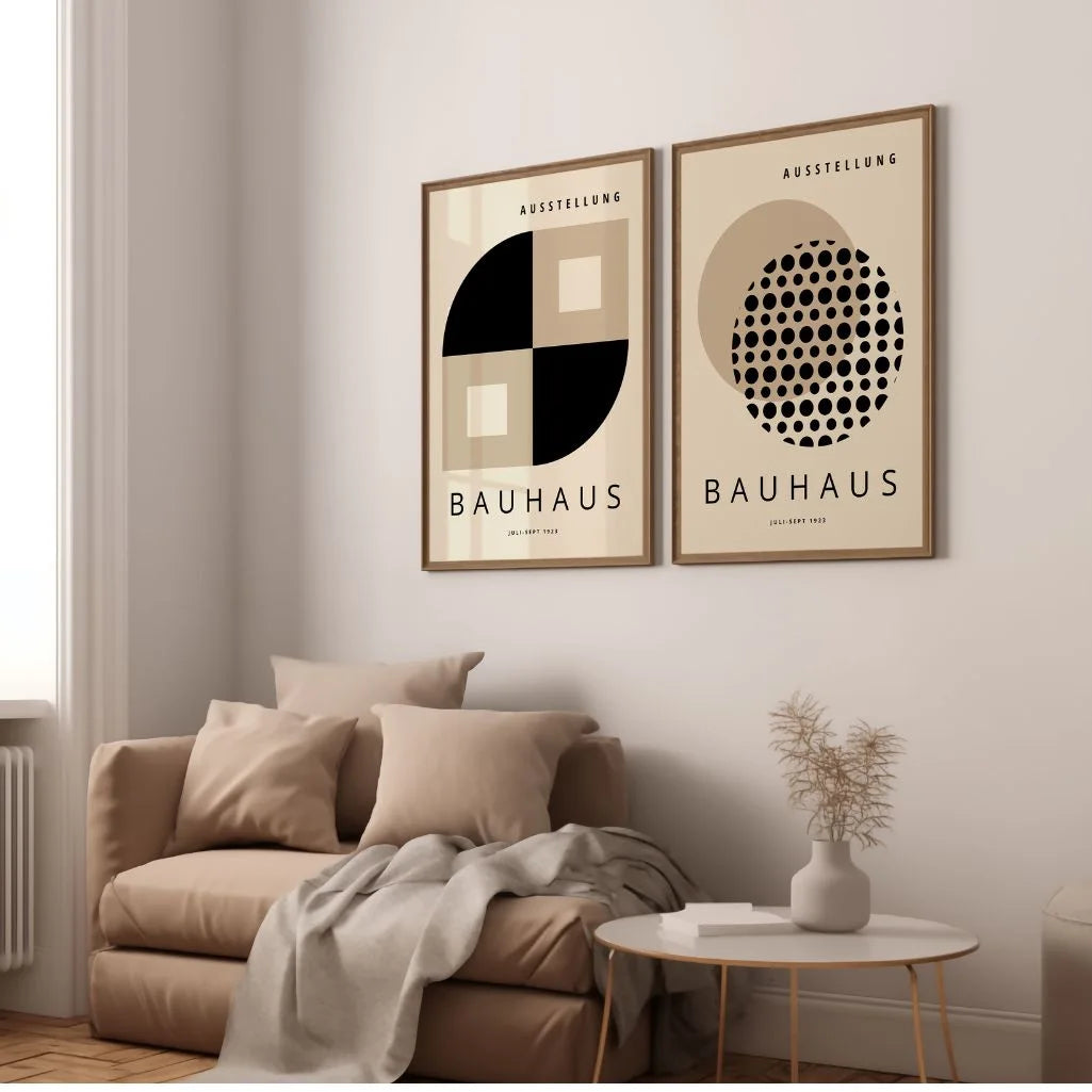 Bauhaus Zwart Beige – Set van 2 posters