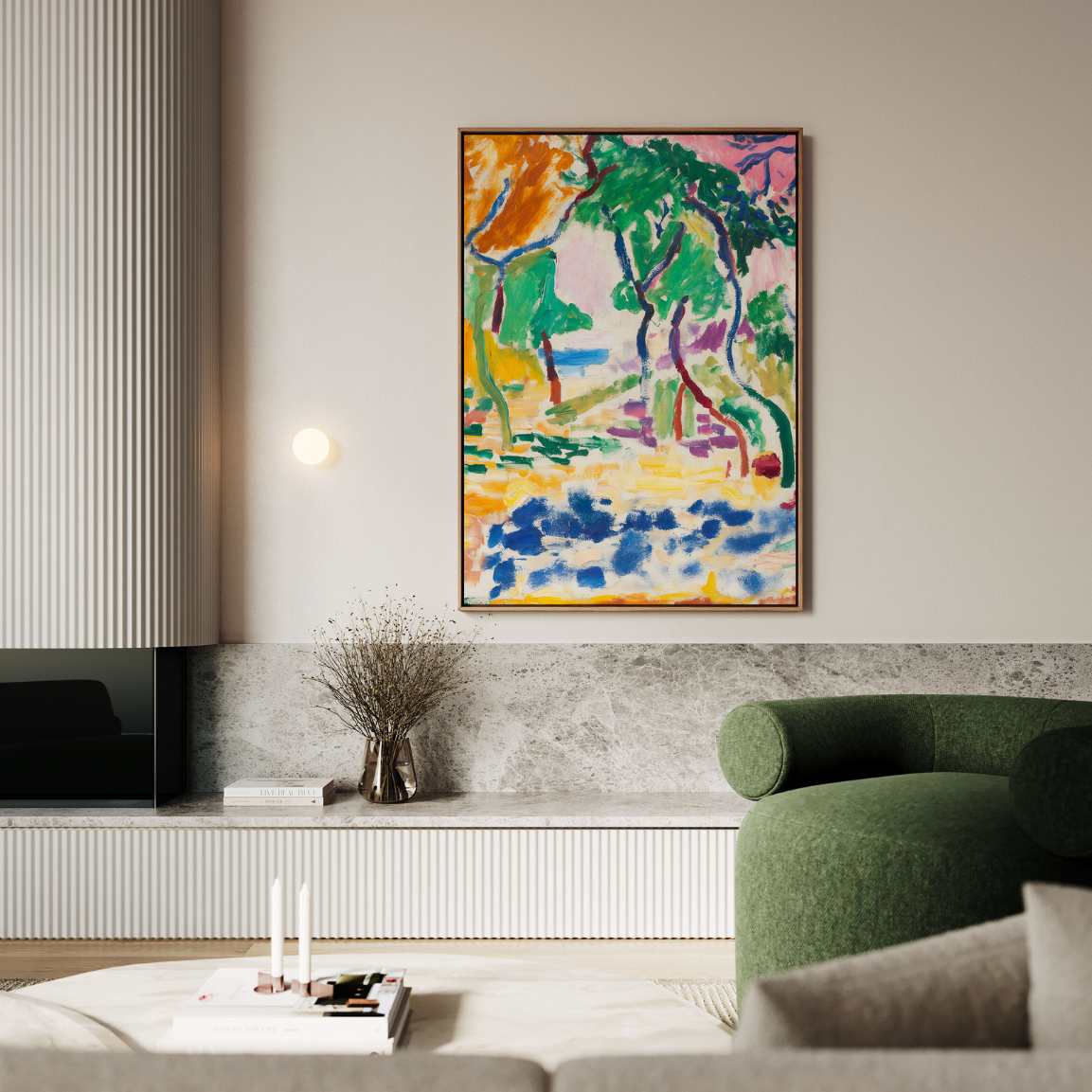 Ingelijst canvas – Landschap bij Collioure