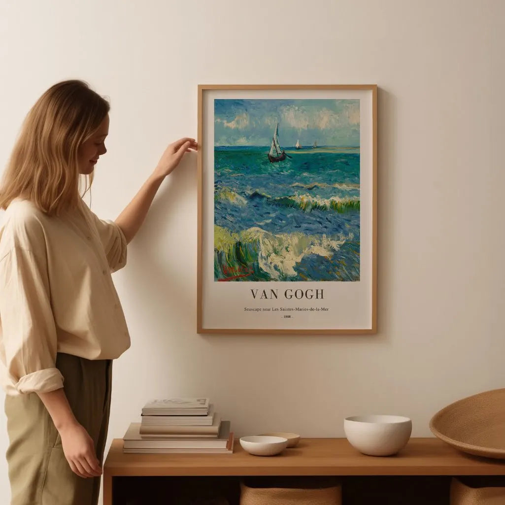 Vincent van Gogh – Zeegezicht bij Les Saintes-Maries-de-la-Mer Poster
