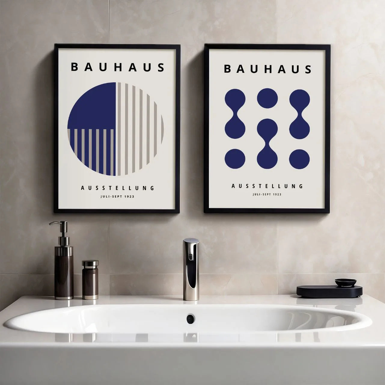 Bauhaus Marineblauw – Set van 2 posters