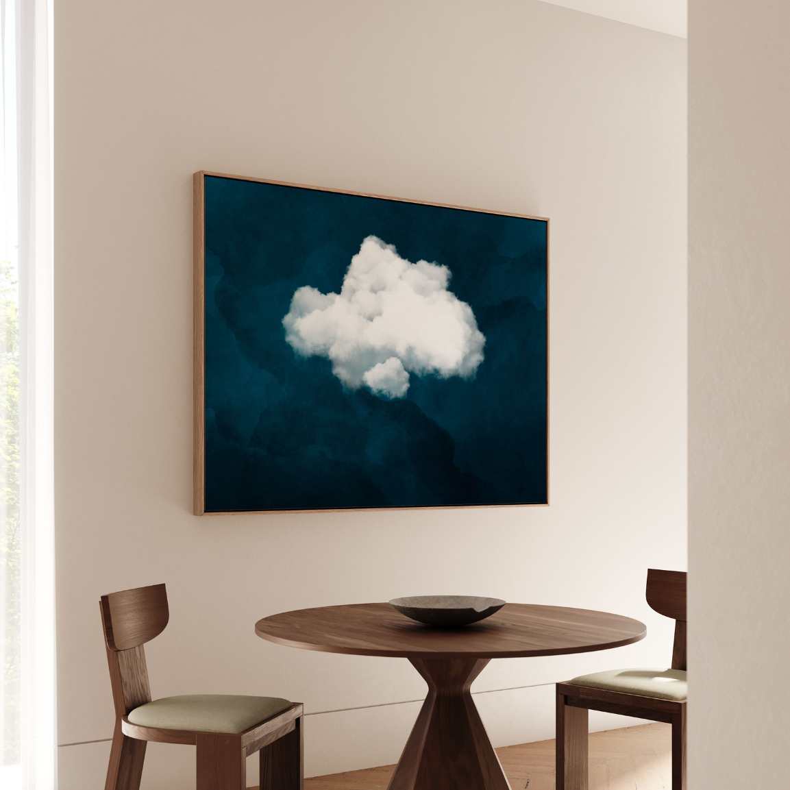 Ingelijst canvas - Witte wolk