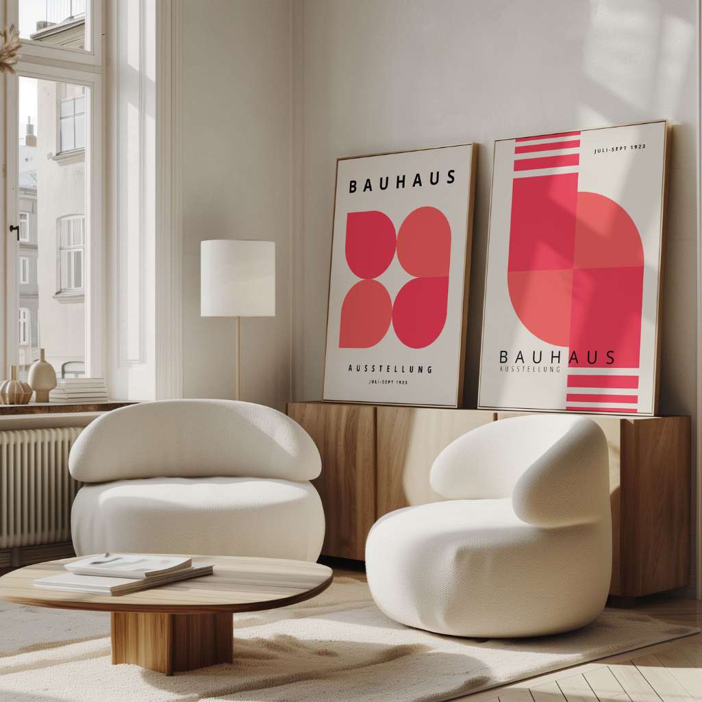 Bauhaus Roze Puls – Set van 2 posters