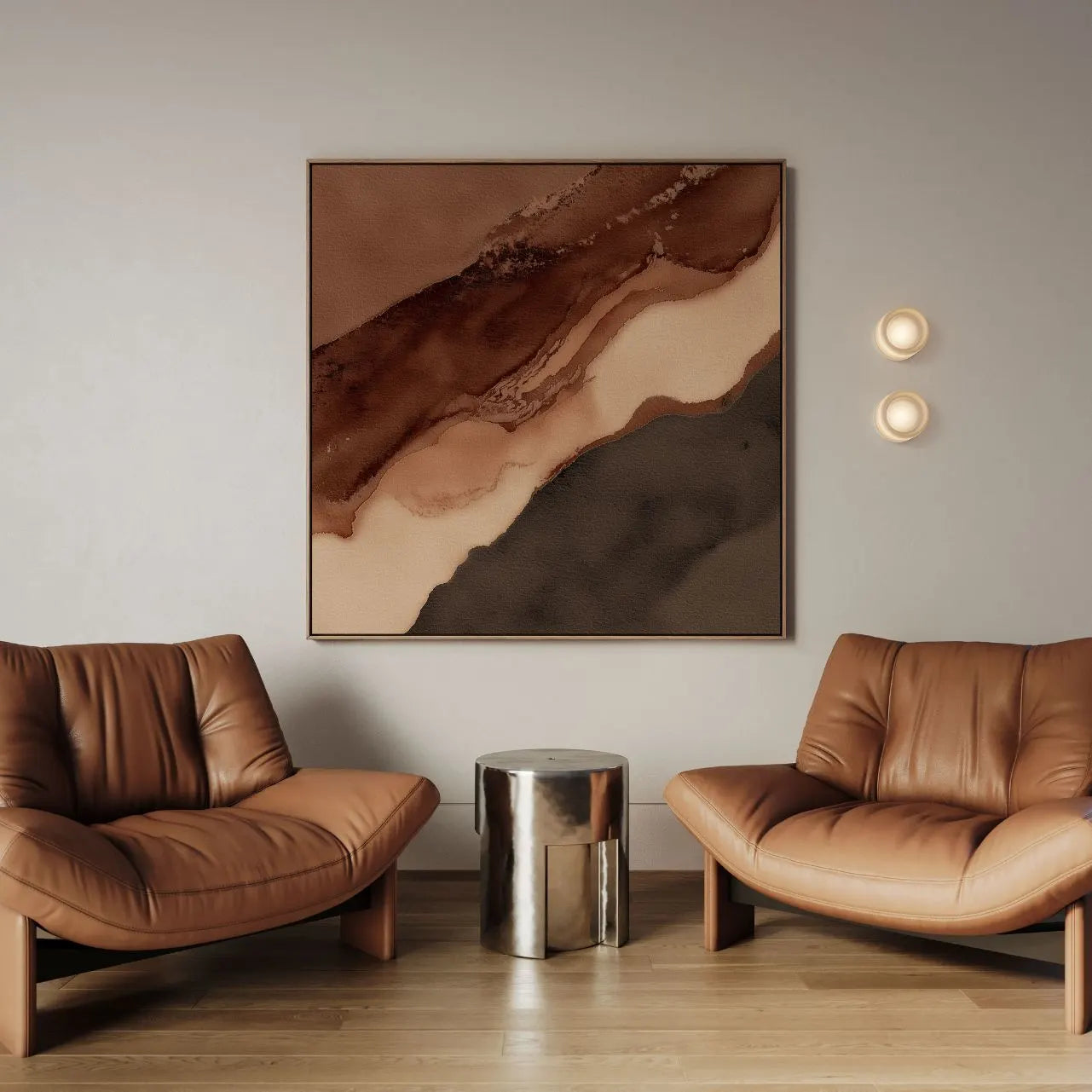 Ingelijst canvas – Bruine stroom