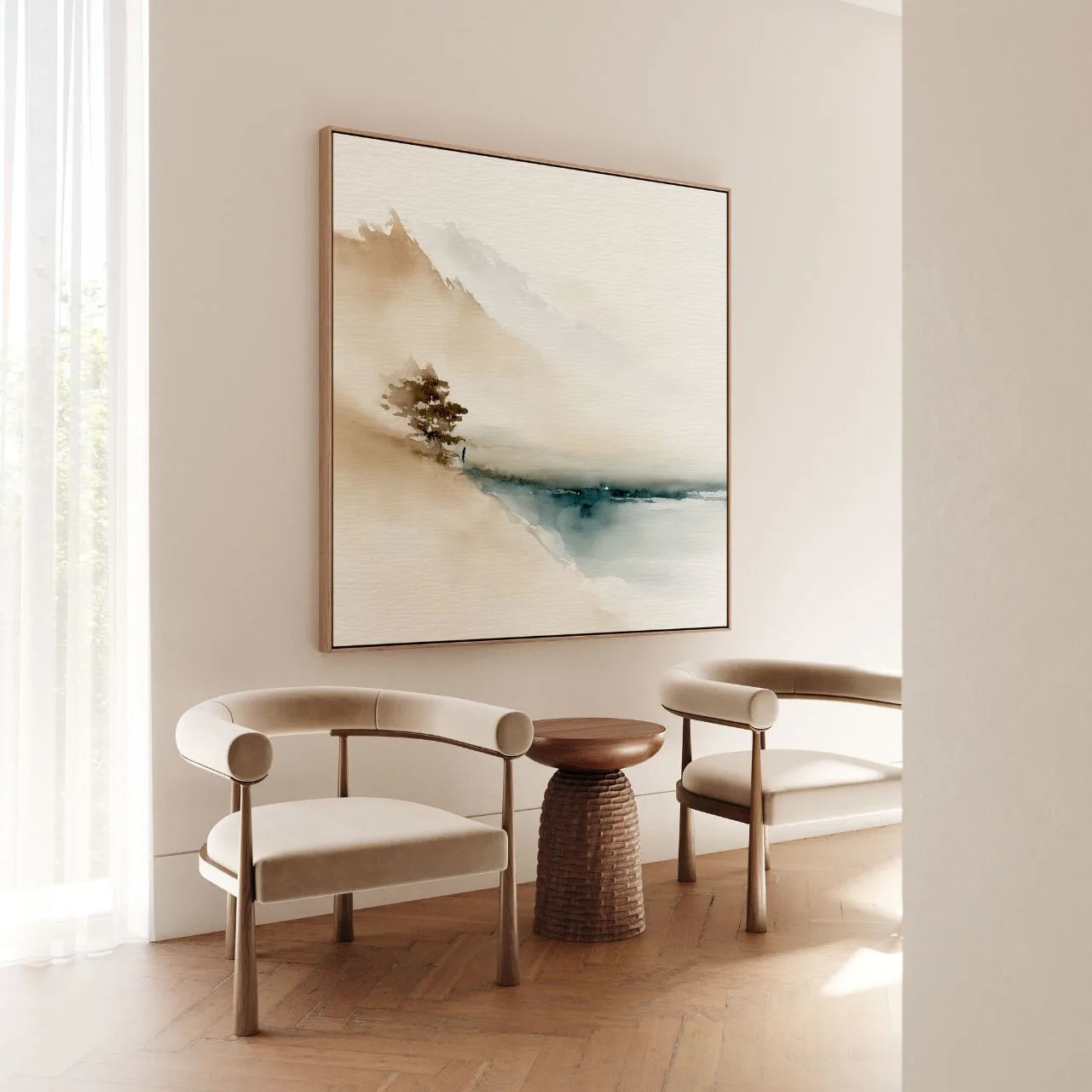 Ingelijst canvas – Stilte aan de oever
