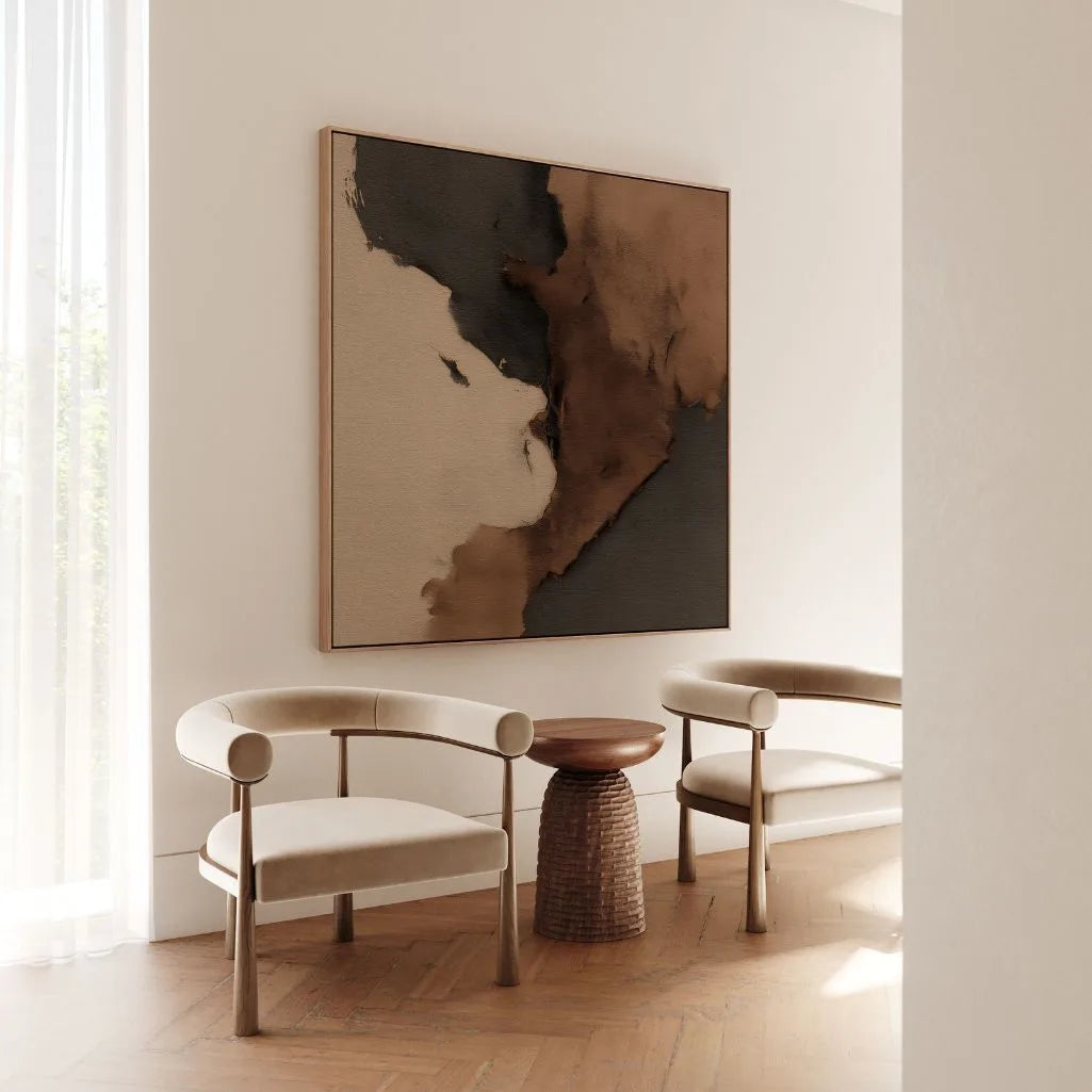 Ingelijst canvas – Donkere abstractie