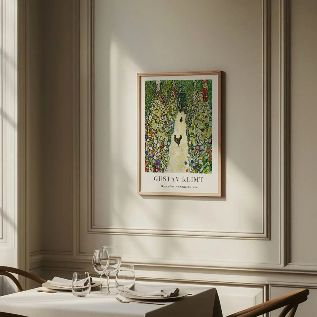 Gustav Klimt – Tuinpad met kippen Poster