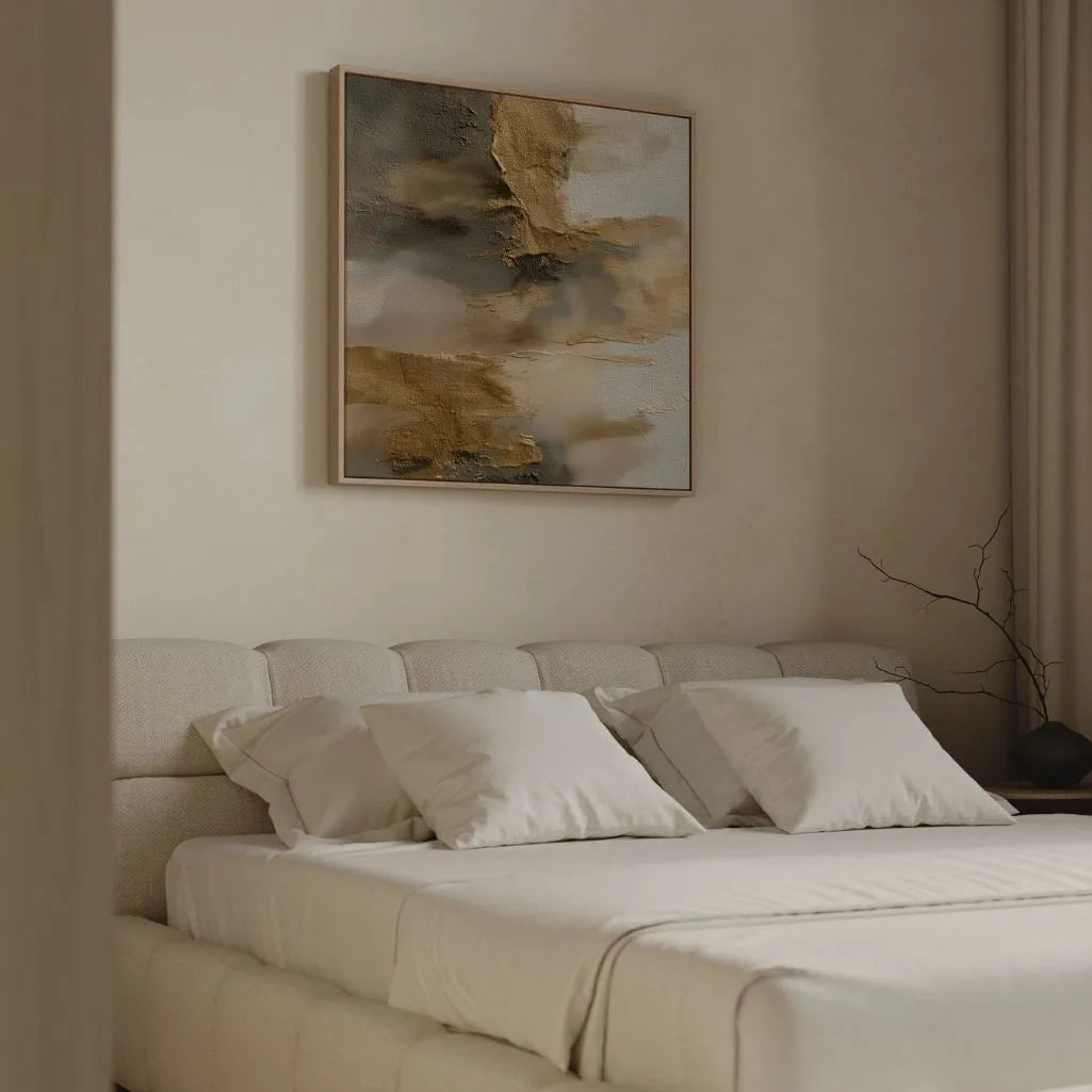 Ingelijst canvas – Gouden reflecties
