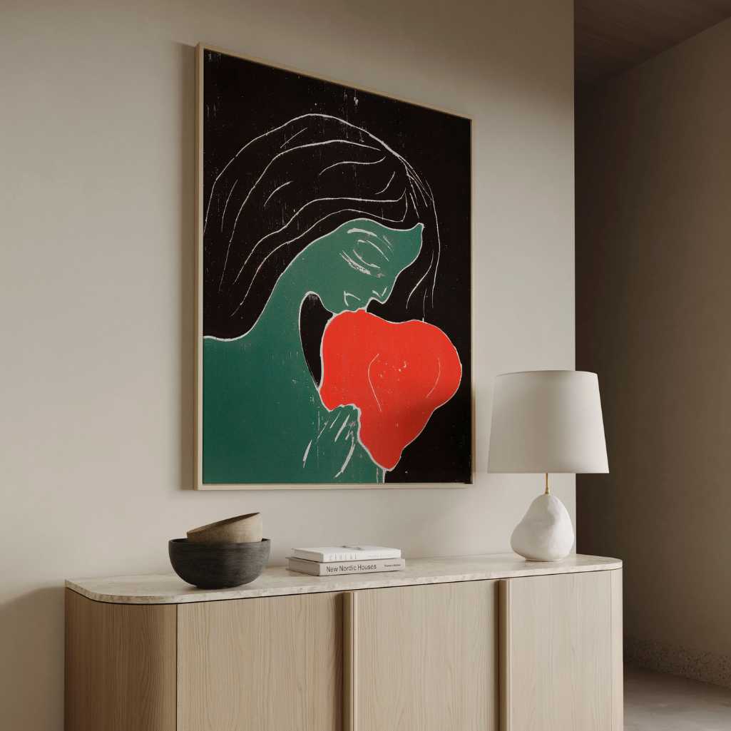 Ingelijst canvas – Twee harten