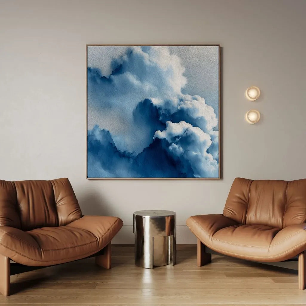 Ingelijst canvas – Blauwe wolken