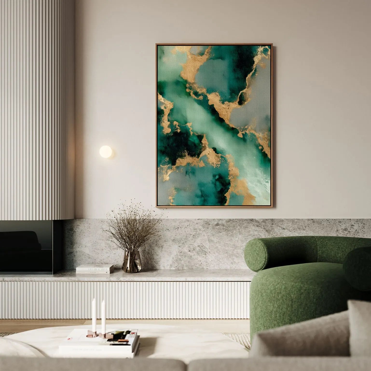 Ingelijst canvas – Smaragd diepte
